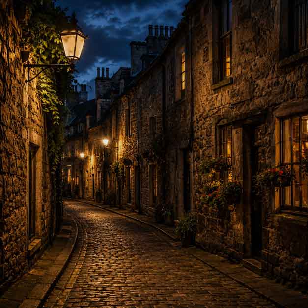 Old Town cobbled close in Edinburgh